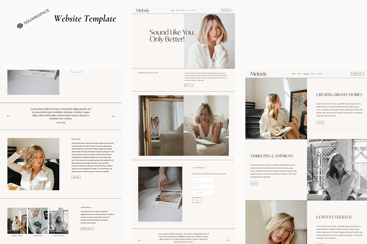 Melody Squarespace 7.1 Template, a Squarespace Template by Beliveart Studio (Photo 2 of 4)