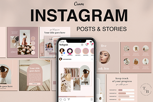 Nude Instagram templates for Canva