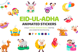 Animated Eid-ul-Adha Stickers, an Emoji Icon by Vectors Market