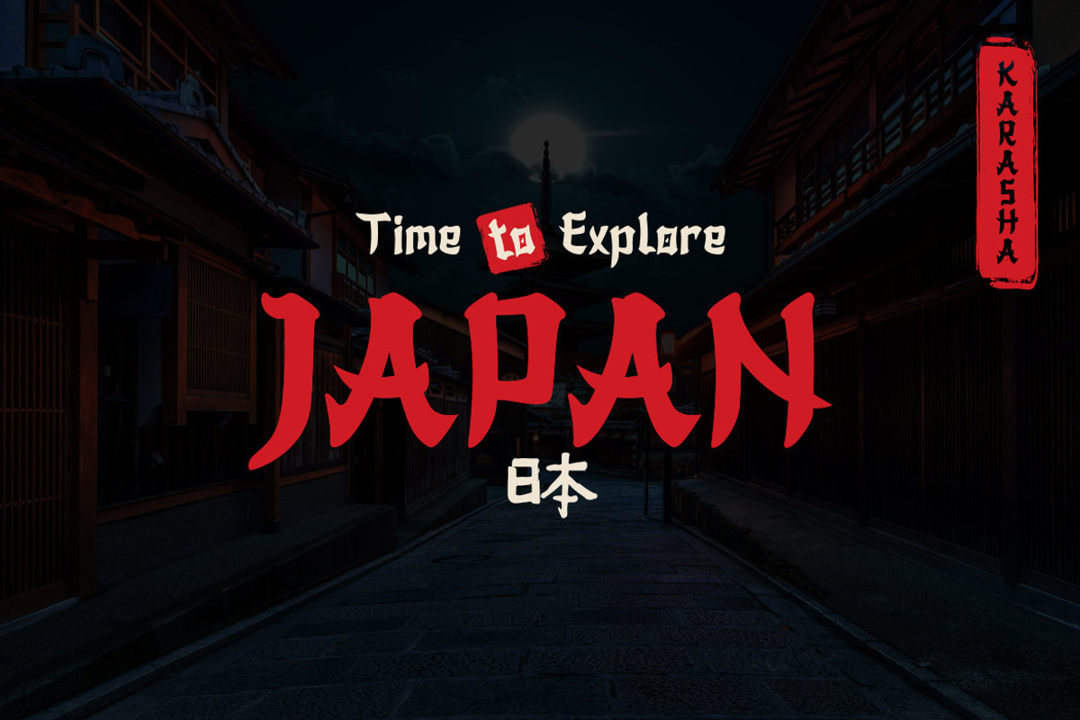 Karasha – Japanese Style Font, a Font by NURF Designs (Photo 2 of 10)