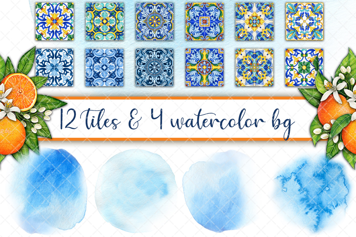 Mediterranean orange set, a Decorative Illustration by angychan (Photo 6 of 6)