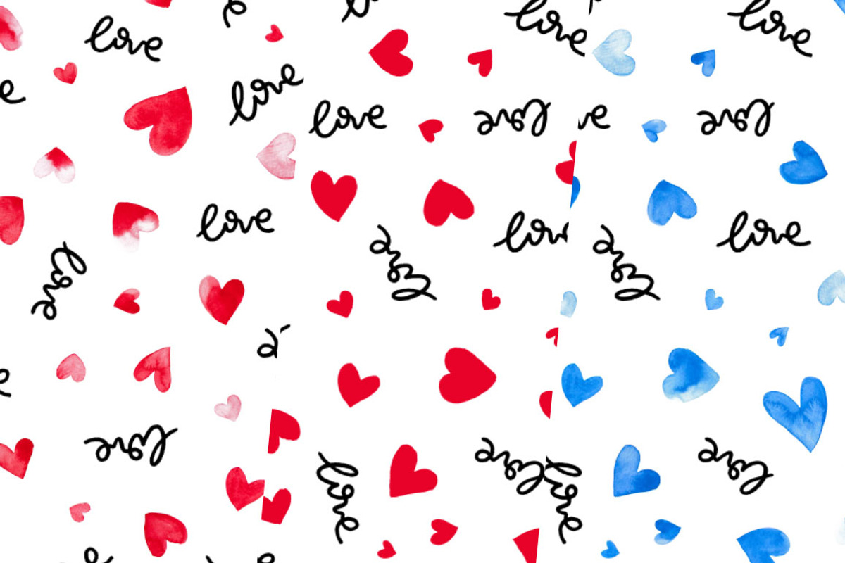 3 Hearts & Love lettering patterns, a Pattern Graphic by Heartmade by Claudia (Photo 3 of 3)