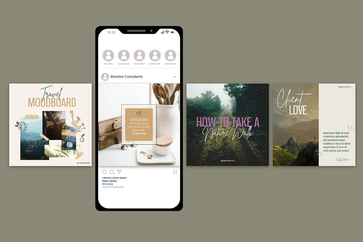 Eco Aesthetic Social Templates, a Social Media Template by Stacey Shaller (Photo 4 of 7)