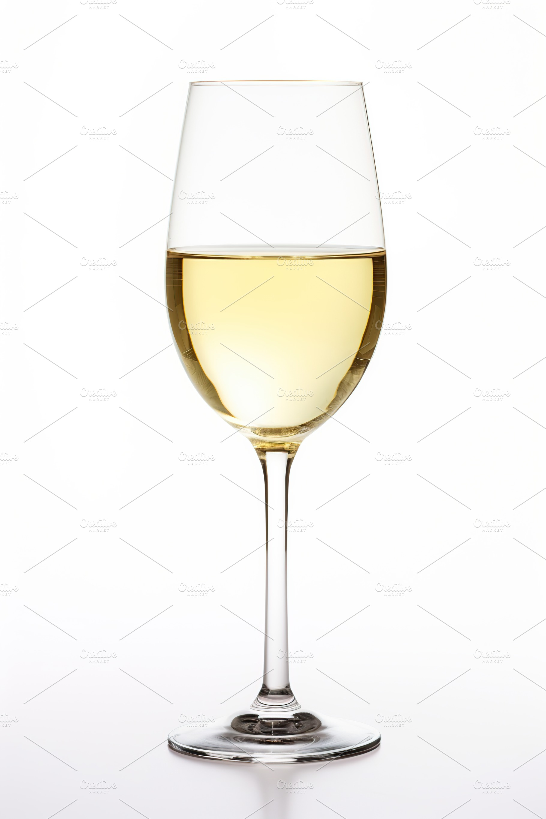 White wine in a glass on white background, a Food & Drink Photo by AlyaAnd