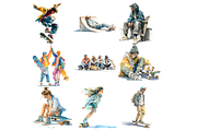 Watercolor Skate Clipart, a Decorative Illustration by stickermadness (Thumbnail 4 of 4)
