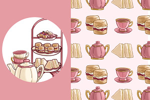 Tea Party Clipart Illustrations