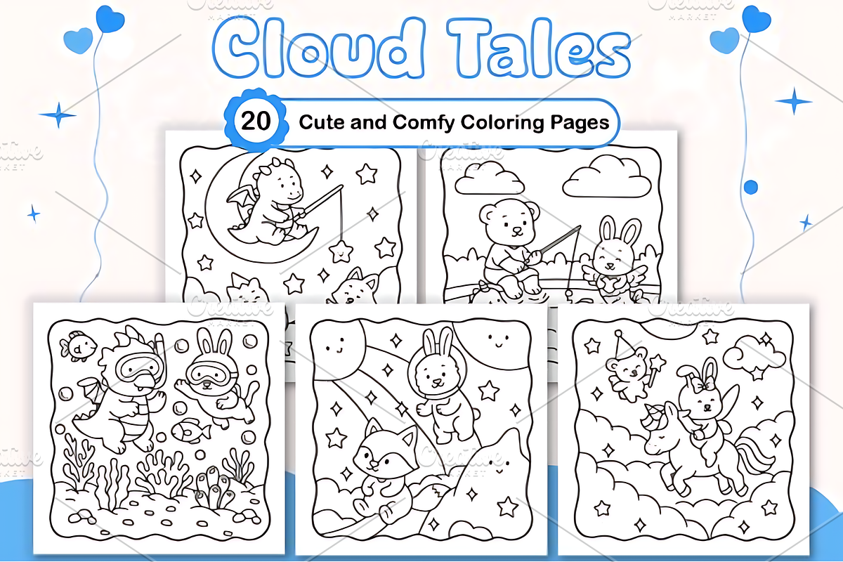 Cloud Tales Cute & Comfy, a Decorative Illustration by Design Station (Photo 1 of 4)