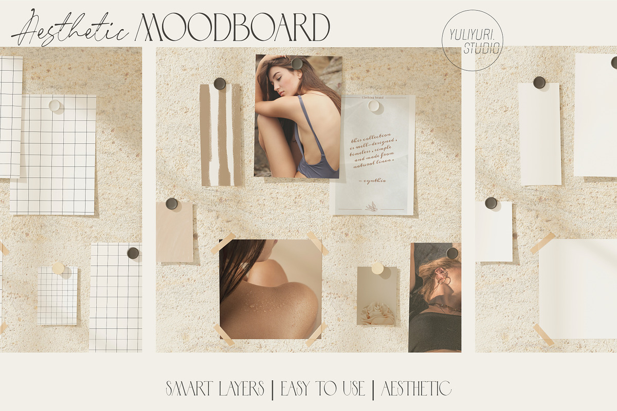 AESTHETIC MOODBOARD | mockup kit, a Product Mockup by yuliyuri.studio (Photo 5 of 15)