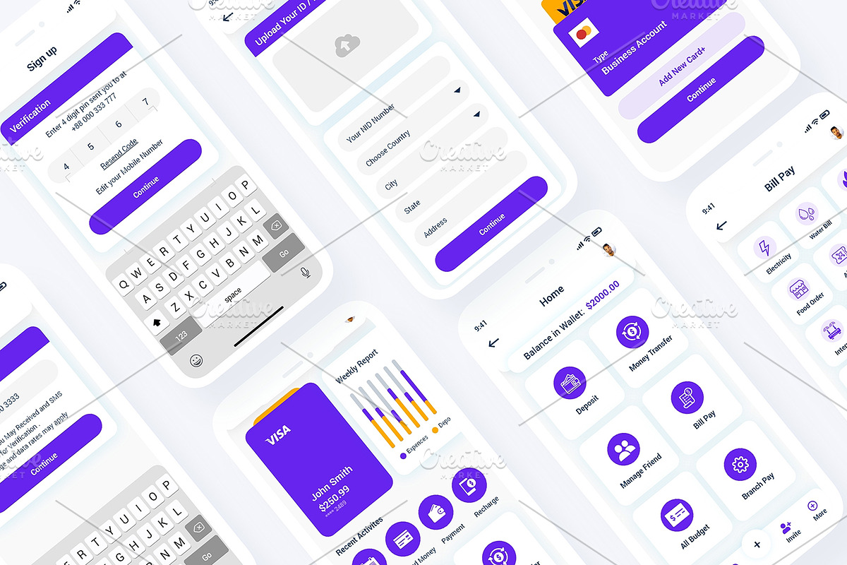 SBank Banking Wallet App UI Kit, an App Template by RiveupDigital (Photo 4 of 7)