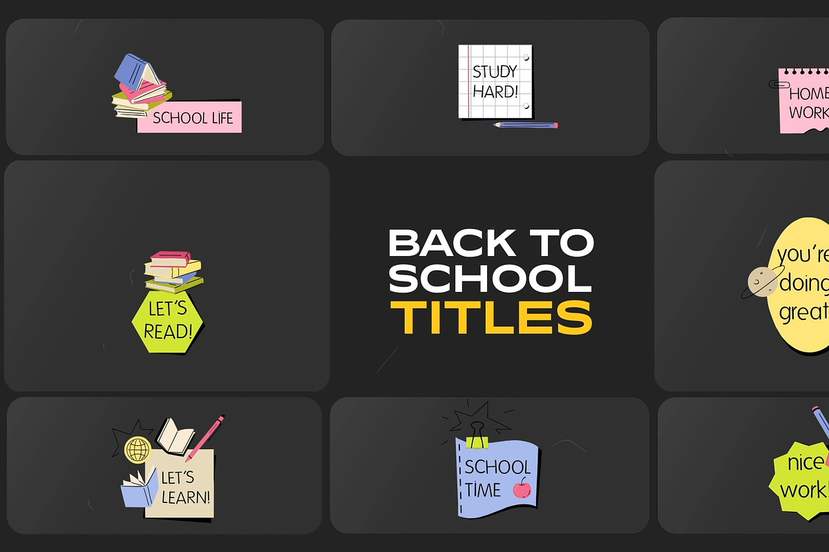 School Time Titles for Premiere Pro, a Templates & Theme by FlashFXbox (Photo 1 of 2)