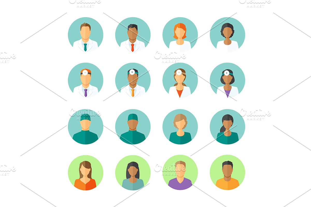 Avatars of doctors and patients, an Icon by Designifty