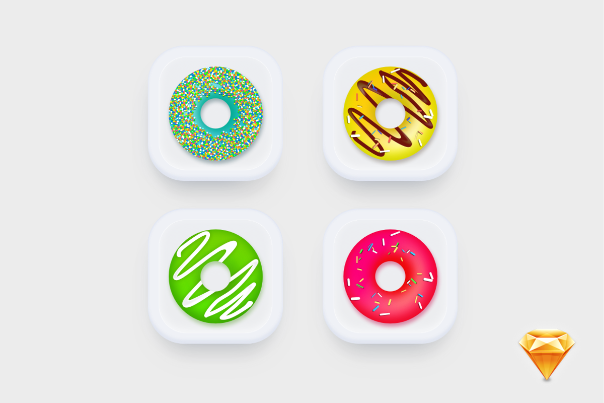 Donuts_Icons UI ( Part #1), an Icon by John Khester