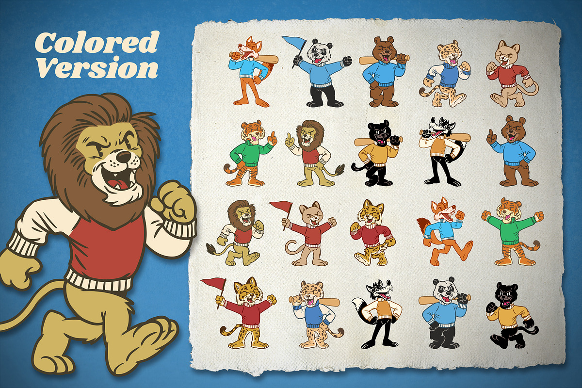 Retro Sports Animal Mascot Vol 3, an Animal Illustration by bazzier_graphik (Photo 2 of 7)