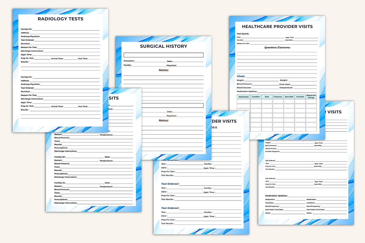 Medical Tracker Mega Bundle, a Stationery Template by Designmela01 (Photo 9 of 10)