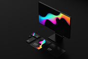 Black Devices Mockup Dark Theme Set, a Mac Mockup by Mockupdaddy (Thumbnail 11 of 22)