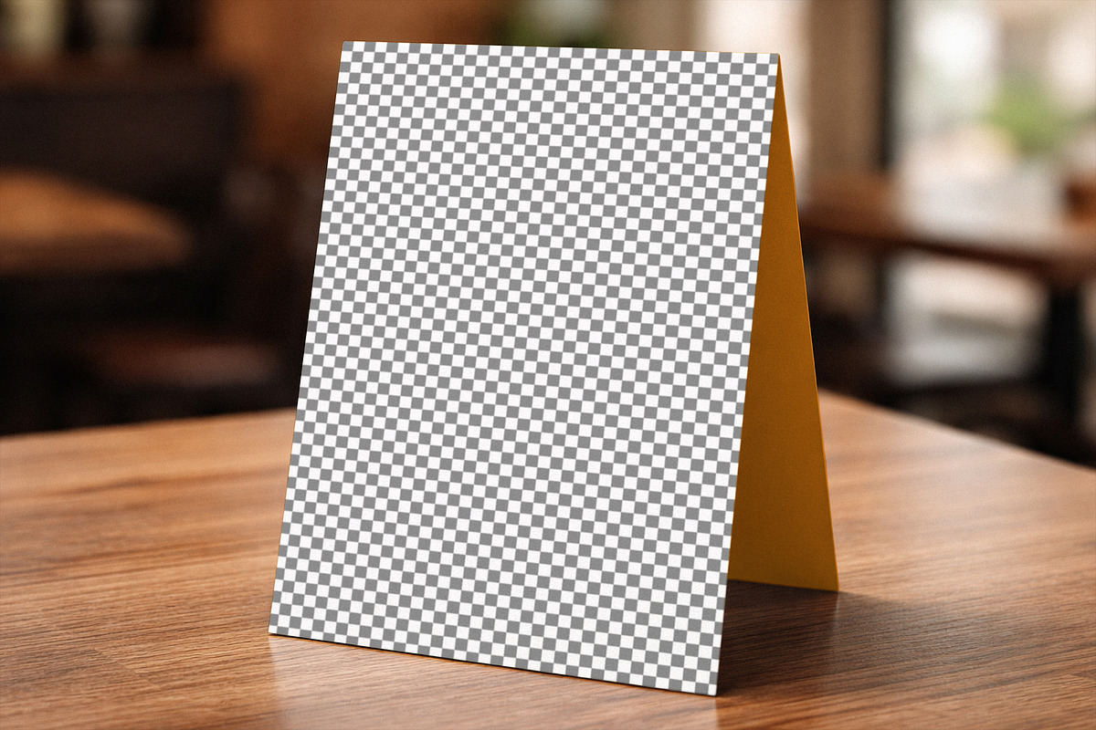Restaurant Table Tent Mockup, an Advertising Mockup by Designer Dude (Photo 2 of 2)