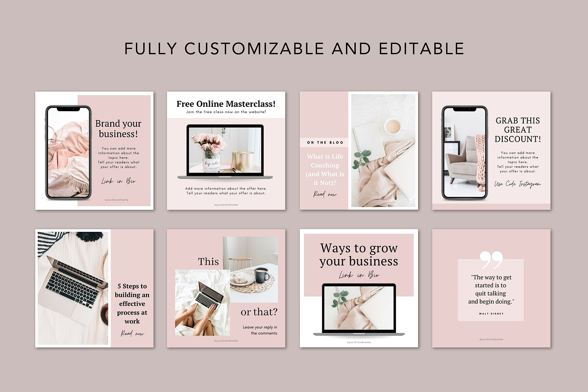 Amelia Instagram Templates Canva, a Social Media Template by DeeBeeDesign (Photo 4 of 10)