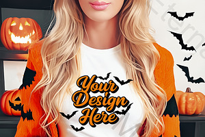T Shirt Halloween Mockup