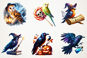 Halloween Birds Clipart, an Illustration by RobertsArt (Thumbnail 6 of 7)
