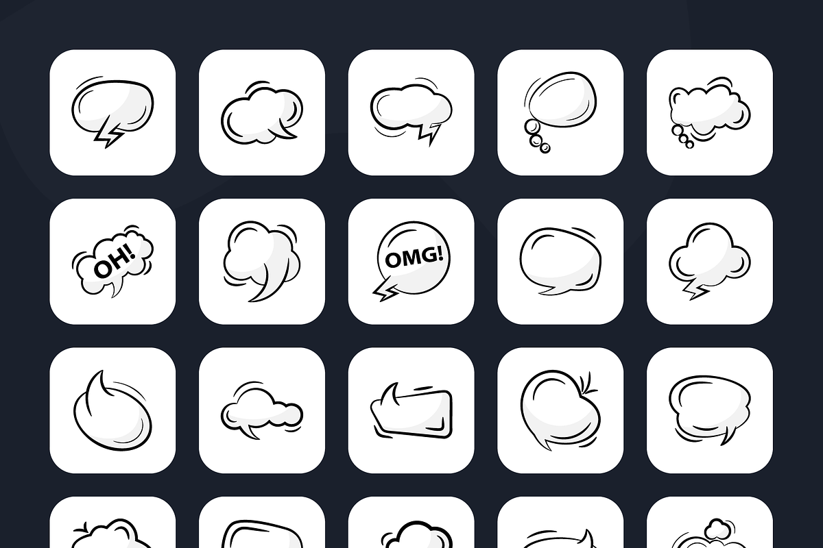 Speech Bubble Vectors, a Background Graphic by Brickclay (Photo 8 of 8)