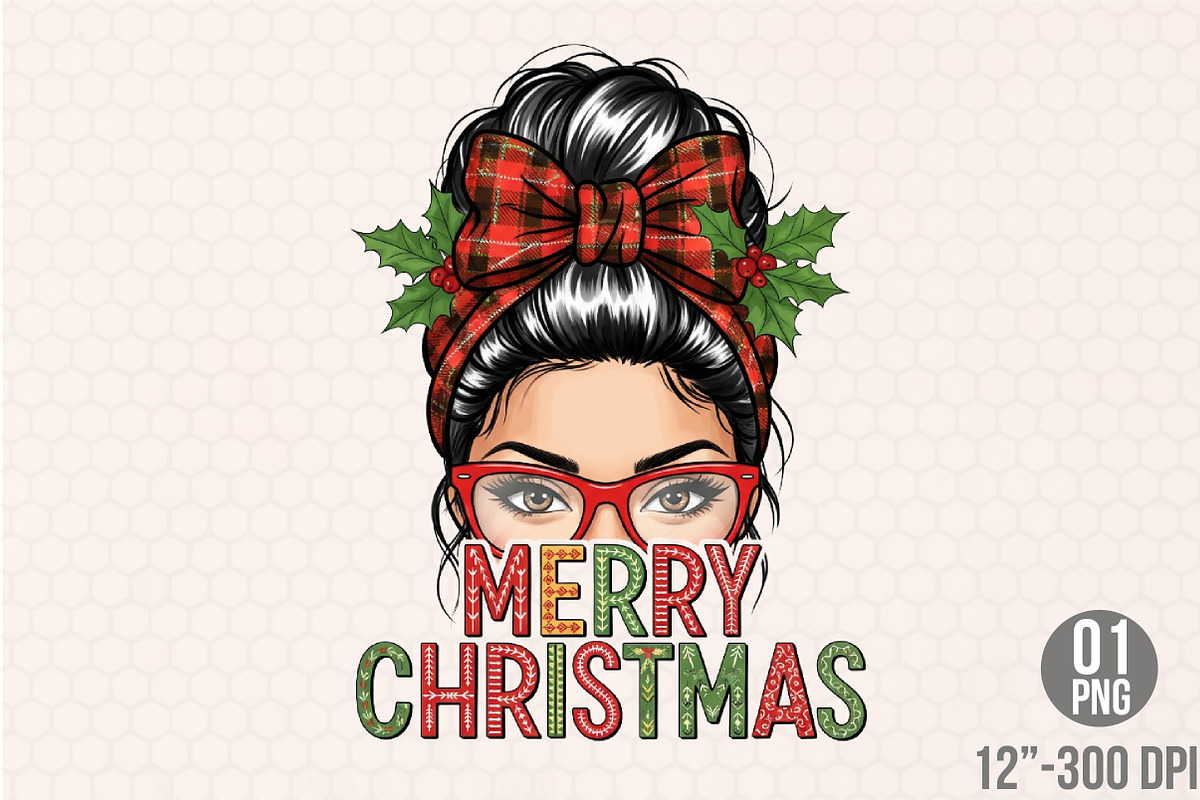 Christmas Merry Girl PNG, an Illustration by Designking (Photo 1 of 4)