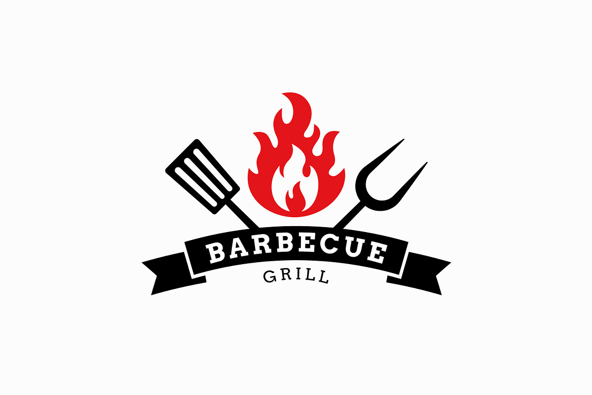 Hot Grill Barbecue Logo Spatula Fork, a Branding & Logo Template by Signatoro
