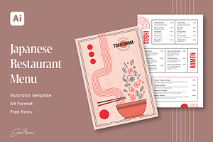 Japanese Restaurant Menu, a Print Template by SonaGeciova