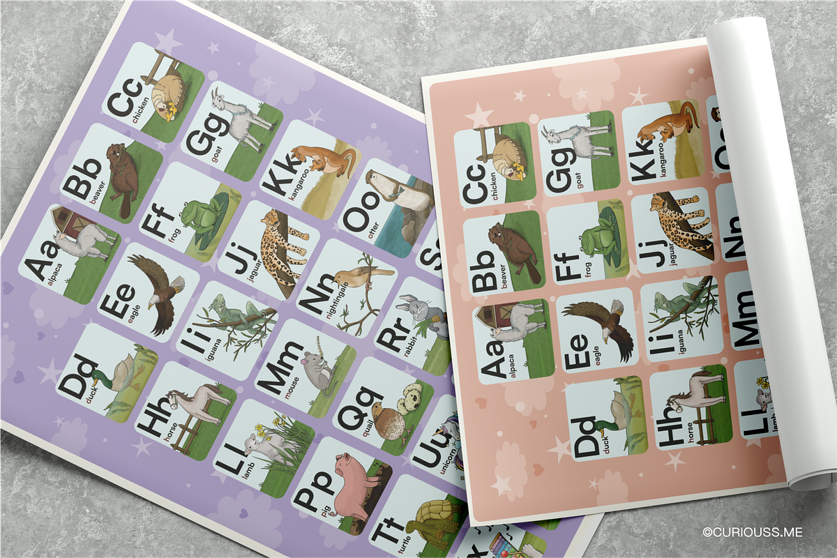 Printable Animal Alphabet For Kids, an Education Illustration by Curiouss (Photo 9 of 10)