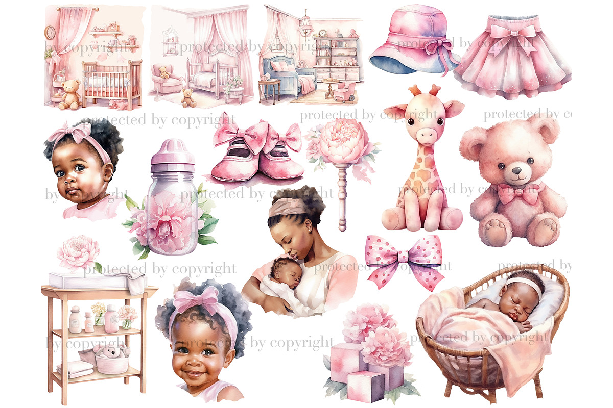 Baby Girl Sublimation Set, a Person Illustration by GlamArtZhanna (Photo 3 of 5)