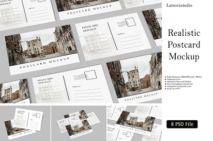 Realistic Postcard Mockup, an Advertising Mockup by lamorastudio