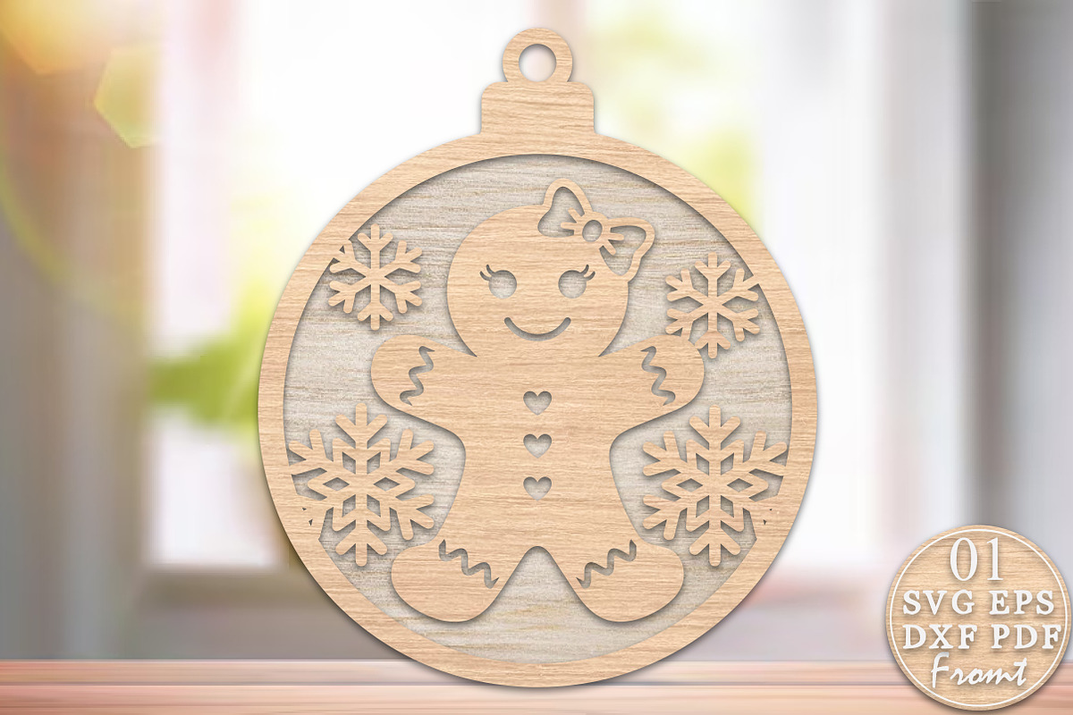 Christmas Gingerbread Man Laser Cut, a Decorative Illustration by Rose Art (Photo 3 of 3)