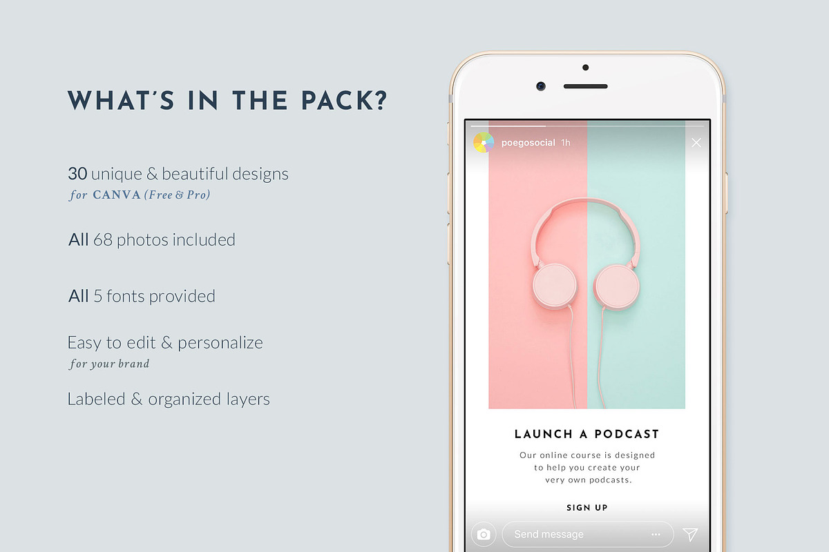 Instagram Stories Starter Pack CANVA, a Social Media Template by Poego Social (Photo 2 of 12)