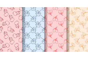 Summer berry print set Vector