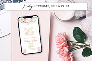 Princess Swan Baby Shower Invite, an Invitation Template by SvetaArtStore (Thumbnail 7 of 9)