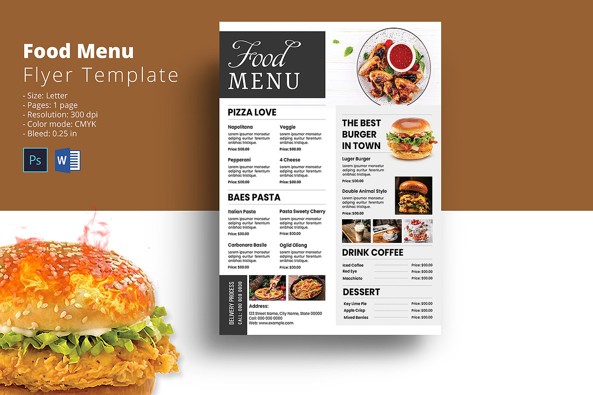 Restaurant Flyer Template, a Flyer Template by Template Shop (Photo 1 of 3)