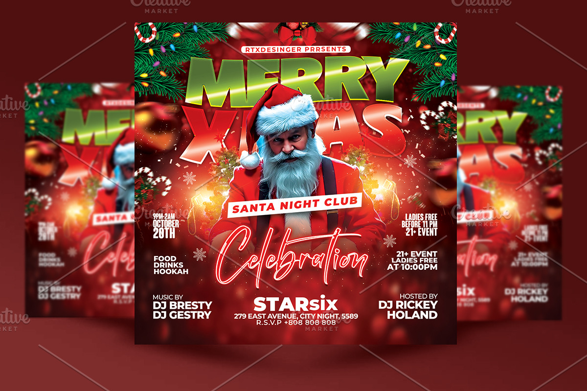 10 Christmas Party Flyer Bundle, a Flyer Template by RTXdesinger99 (Photo 9 of 11)