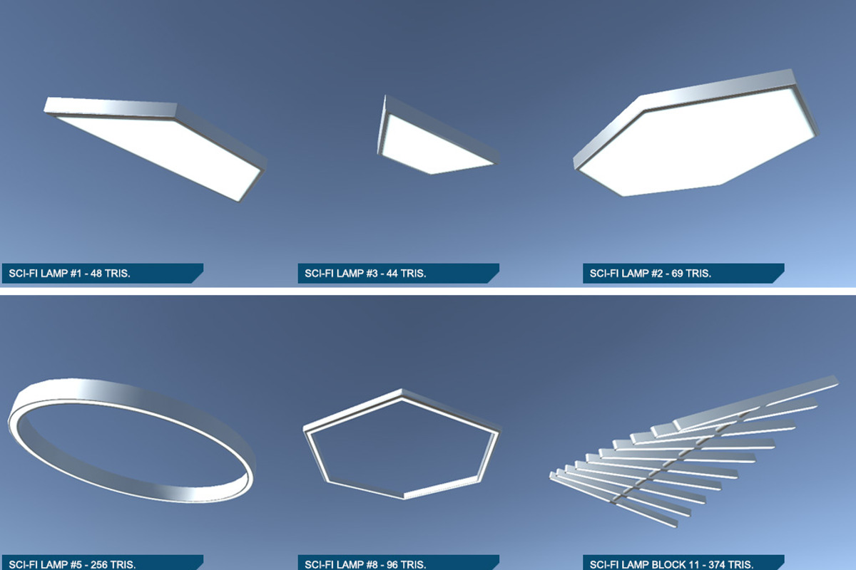 Sci-Fi Lamps Set 1, a Furniture 3D Model by 3DCaster (Photo 5 of 6)