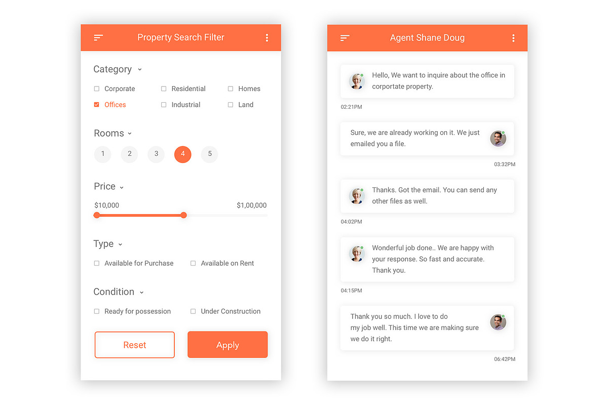 Real Estate & Property Adobe XD App, an UI Kit Template by themelove (Photo 2 of 16)