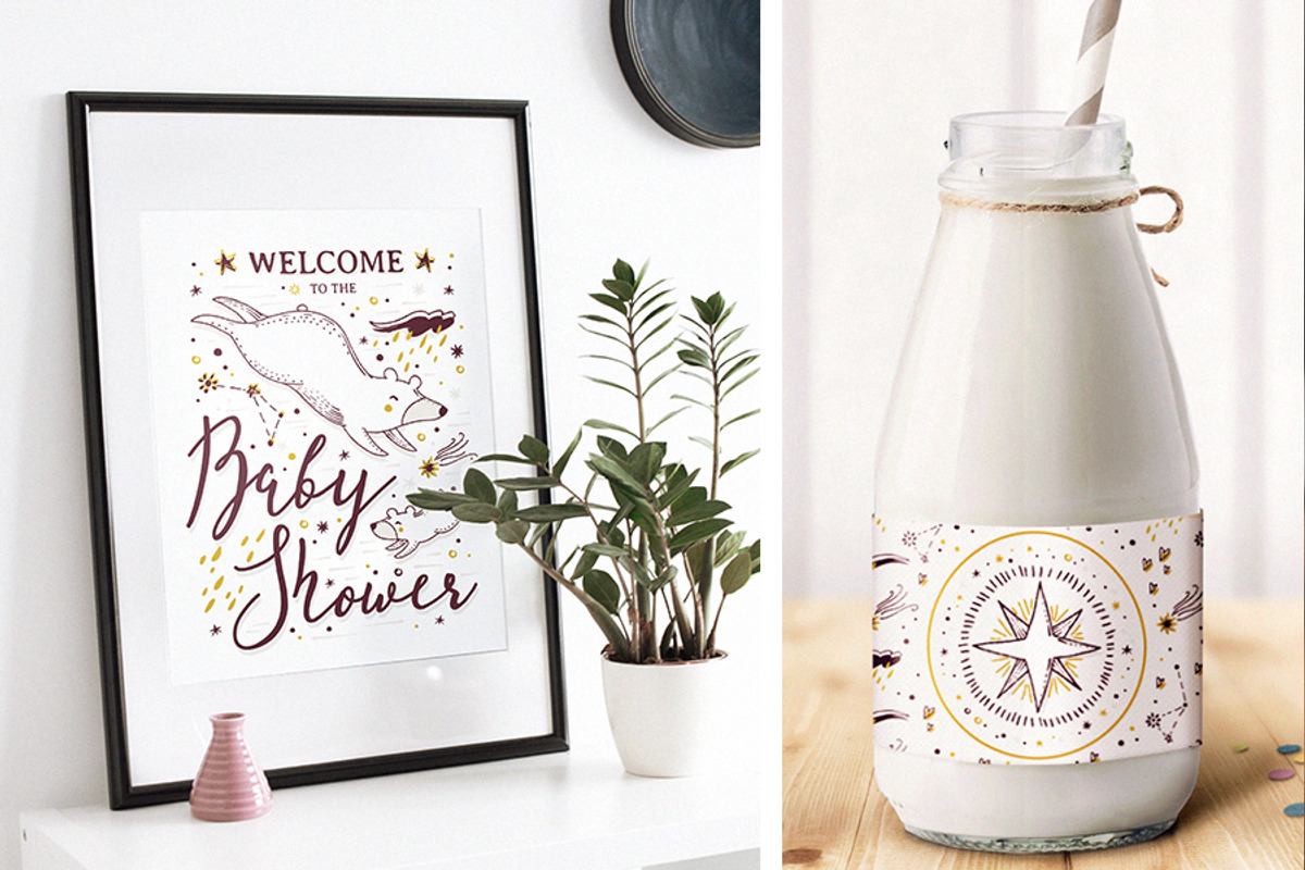 Baby Shower Set • Moon & Stars, an Invitation Template by Yeticrab (Photo 2 of 10)