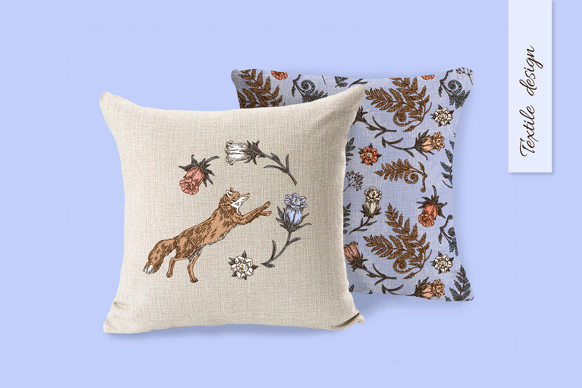 Running foxes. Set seamless pattern., a Pattern Graphic by Kseniakrop (Photo 5 of 6)