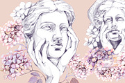 Snake Hydrangeas Garden Clipart, a Decorative Illustration by Shabbypie (Thumbnail 4 of 20)