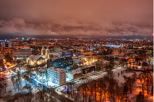 Aerial night View of Tallinn in, an Architecture Photo by Nature and travel