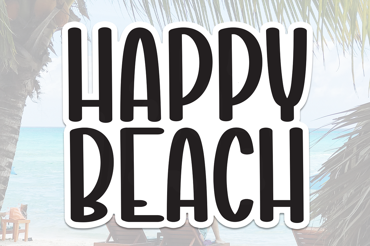 Happy Beach | Script Font, a Script Font by Scratchones (Photo 1 of 8)
