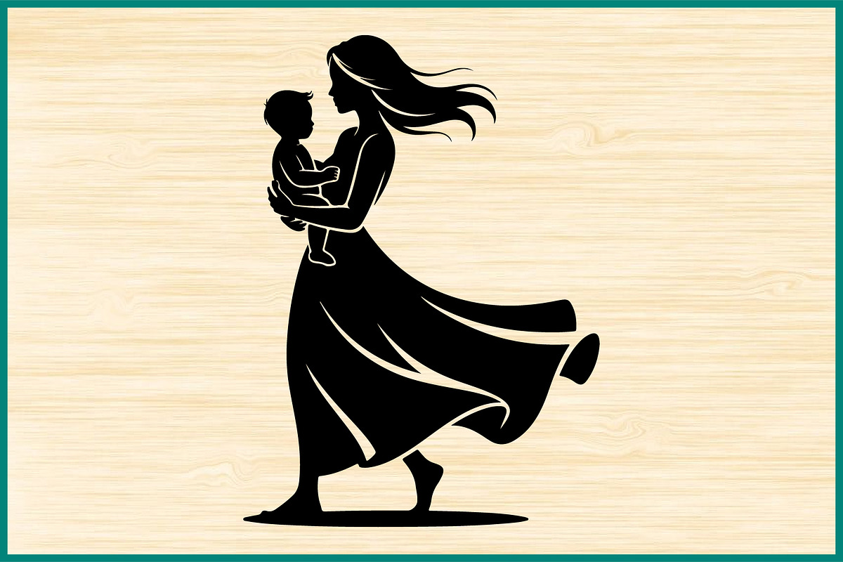 30 Mom Baby Walking Silhouette Set, a Person Illustration by Artivon (Photo 3 of 4)