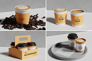 Elegant 3D Coffee Packaging And Cup