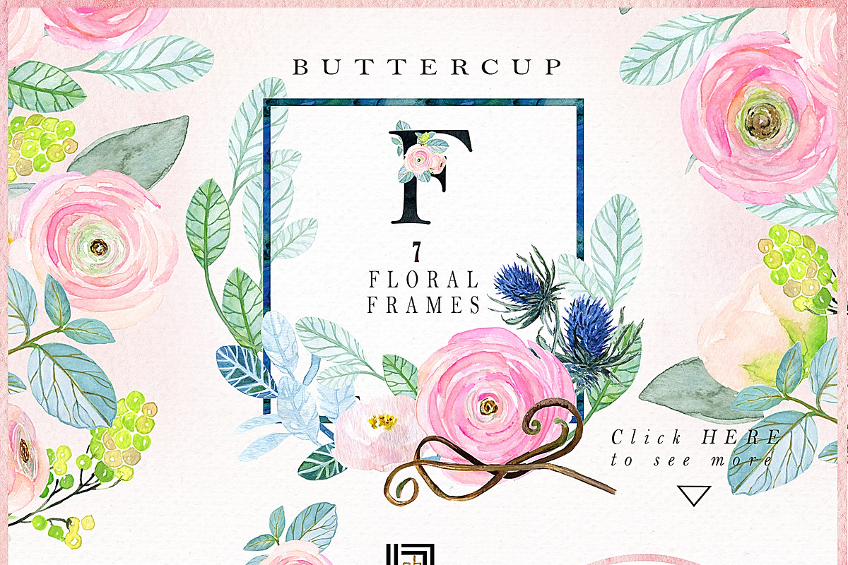 -50% Off Buttercups. Ranunculus pink, an Illustration by LABFcreations (Photo 3 of 12)