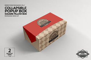 Square Pillow Box Packaging Mockup