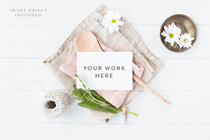 Styled recipe card mockup - PSD+Jpg, a Print Template by White Hart Co.