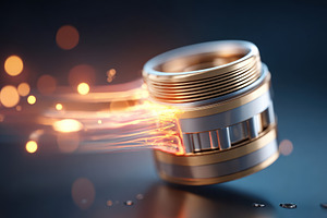 Dynamic metallic component with glowing effects, a Technology Photo by AlyaAnd