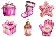 Chic Neon Pink Christmas Clipart, a Seasonal Illustration by CitraGraphics (Thumbnail 2 of 7)